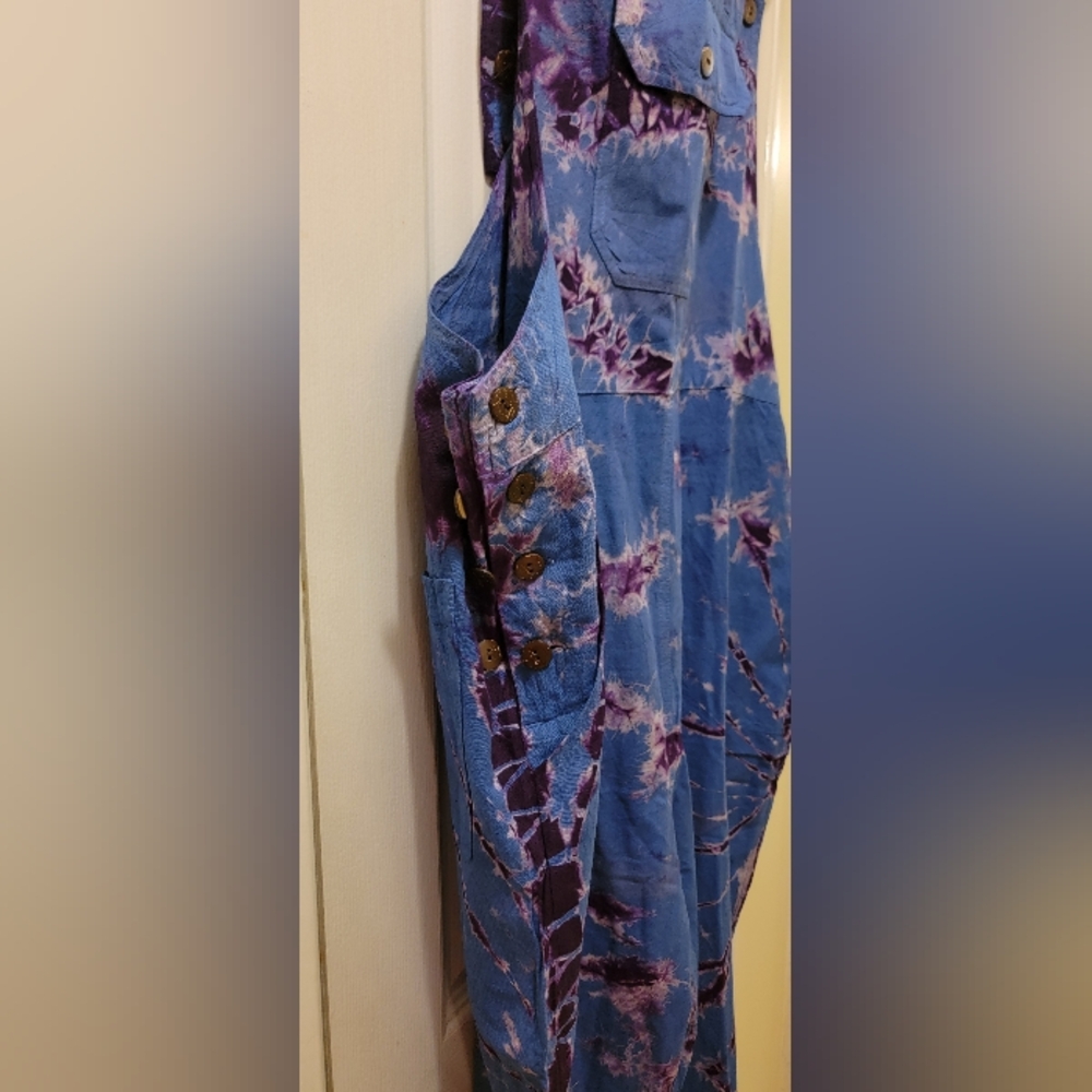 KARMA NEPAL CRAFTS L/XL Handmade craftsmanship and comfort.  Tie Dye Jumpsuit. - Picture 11 of 11